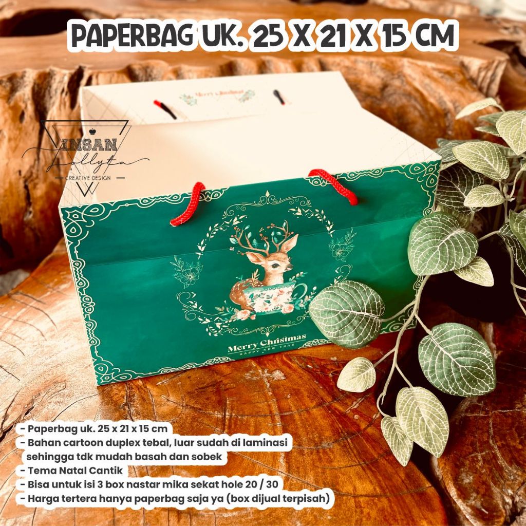 

Paperbag Natal Christmas size 25 x 21 x 15 cm Tema Reindeer in a christmas cup