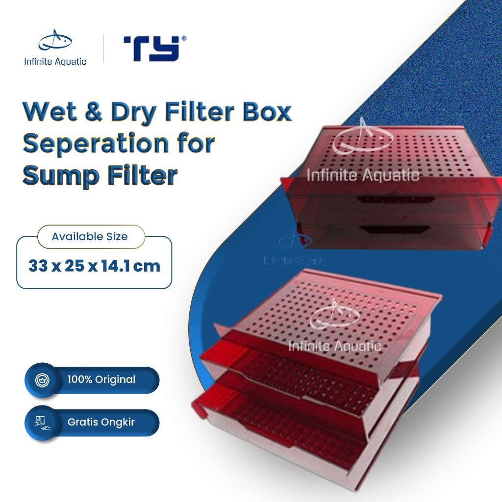 Wet & Dry Filter Separation Box For Sump Filter Aquarium - Red