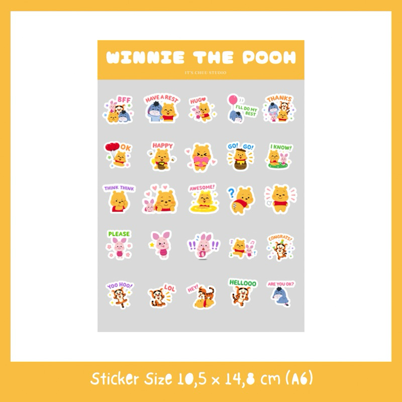 

Winnie the Pooh Sticker Kiss Cut A6 (1 Lembar)
