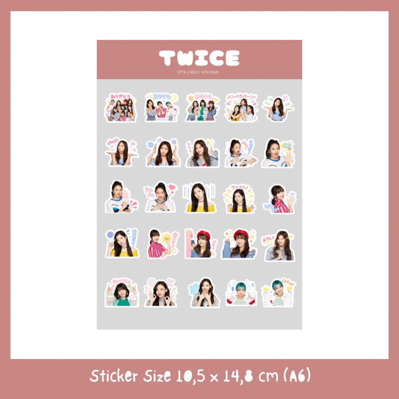 

TWICE Sticker Kiss Cut A6 (1 lembar) by itschuustudio