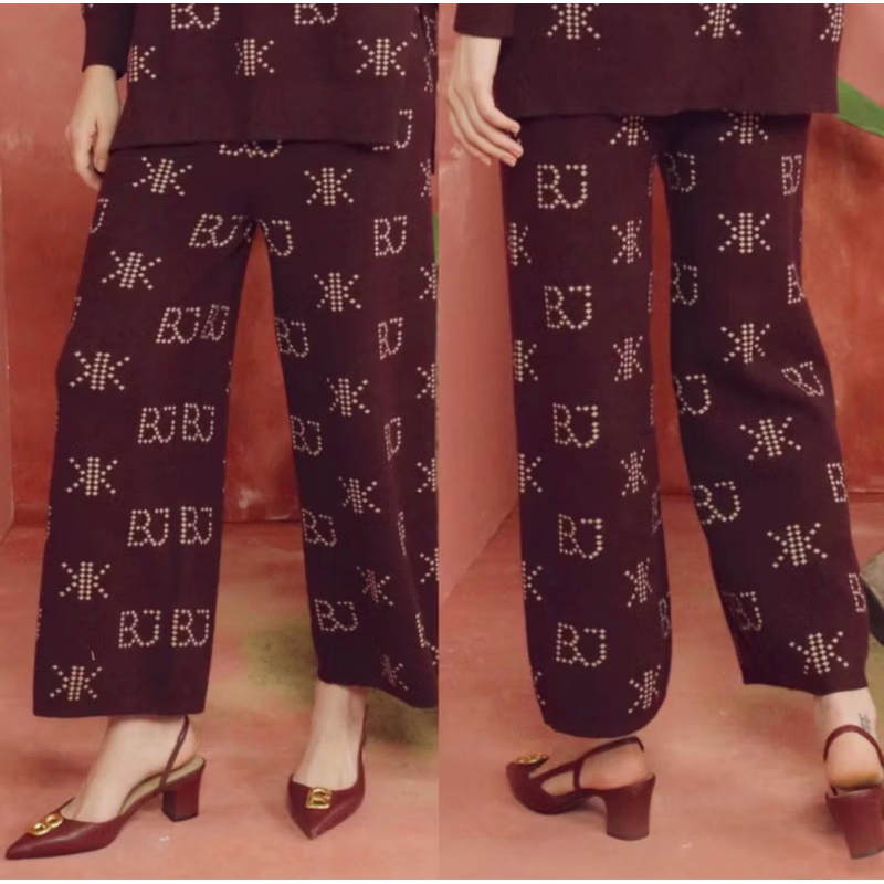 Preloved / PL Benang Jarum x Khanan Knit Pants (Maroon)