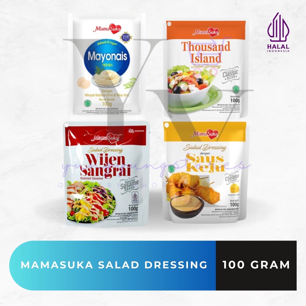 

[SACHET] Mamasuka Salad Dressing Mayonais / Thousand Island / Saus Keju / Wijen Sangrai 100 gram