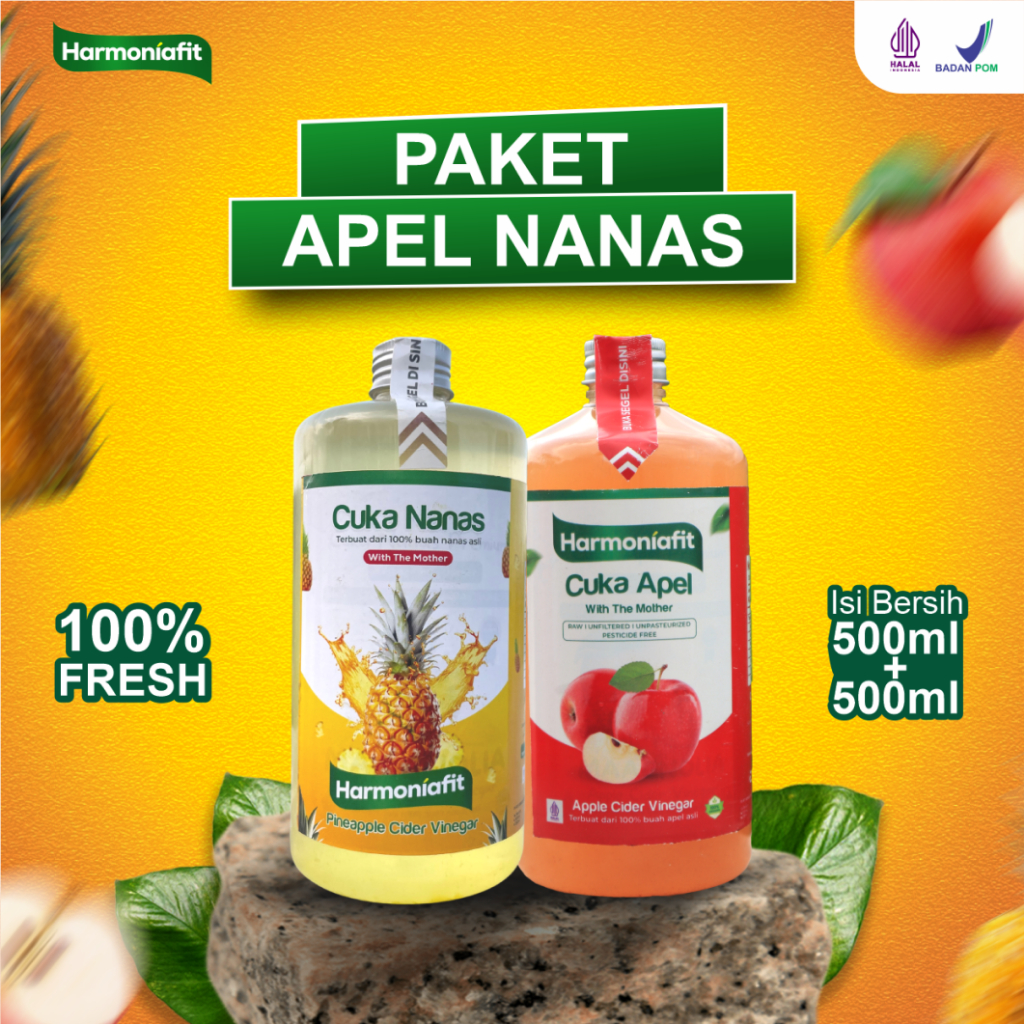

PAKET BUNDLING CUKA APEL CUKA NANAS HEMAT 2 IN 1 ORIGINAL ORGANIK 250-500 ML Cuka Apel With Mother