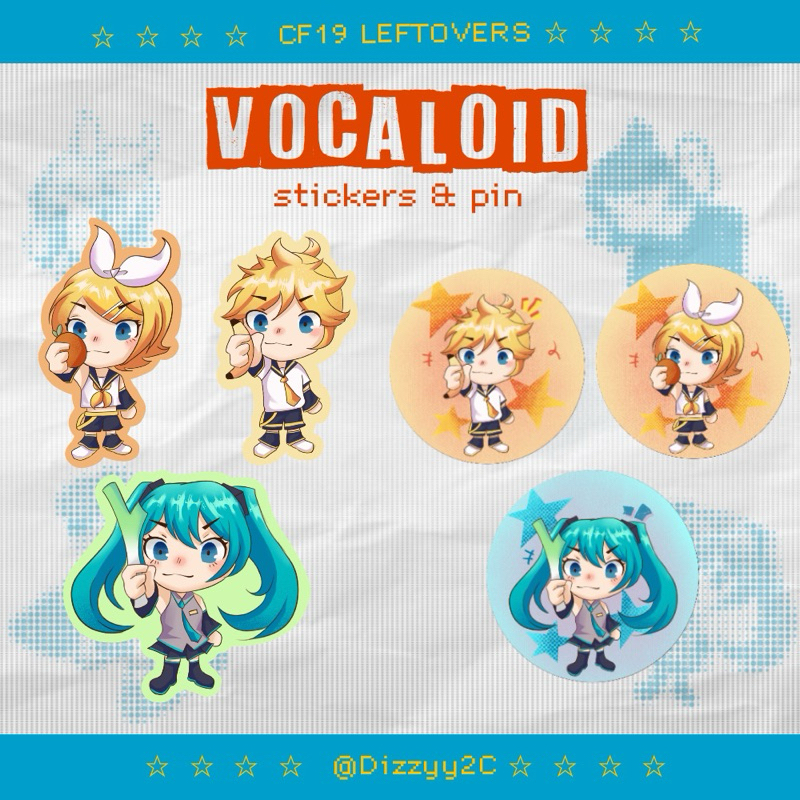 

CF19 LEFTOVERS / Vocaloid sticker & pin / Hatsune Miku / Kagamine Len / Kagamine Rin