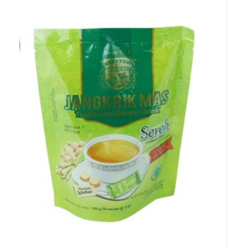 

JANGKRIK MAS minuman sereh HARGA UNTUK 1 POUCH ISI 10 SACHET @120 GRAM