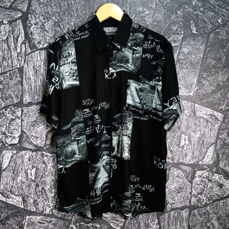 Kemeja Lengan Pendek Pria Motif Kekinian Baju Cowok Cewek Pantai Hem Couple Pasangan Atasan Wanita K