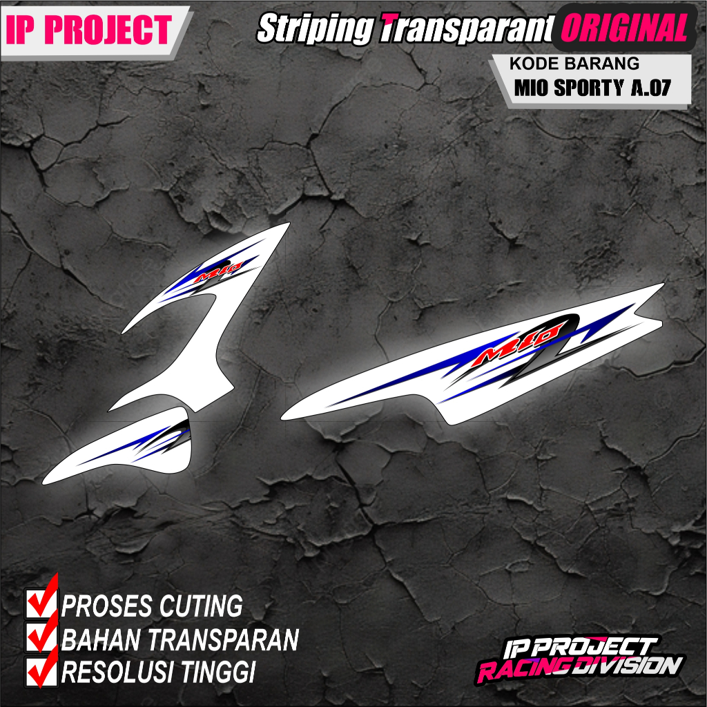 (COD) STIKER STRIPING ORIGINAL MOTOR YAMAHA MIO SPORTY TAHUN 2011 DESAIN HOLOGRAM TRANSPARAN