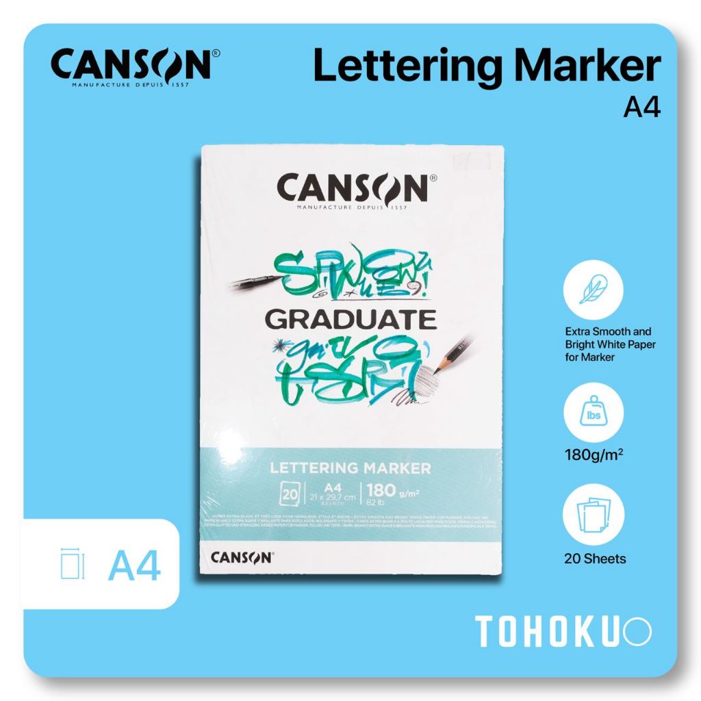 

Canson - Graduate Lettering Marker A4 | Buku Kertas Gambar Sketsa Sketch