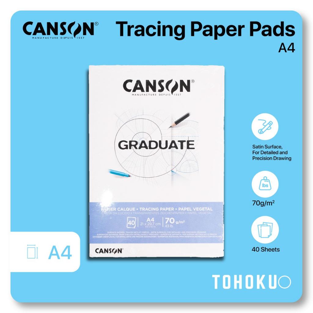 

Canson - Graduate Tracing Paper Pads A4 | Buku Kertas Gambar Sketsa Sketch