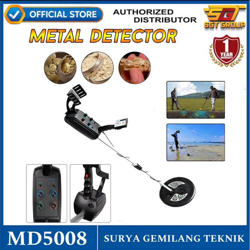 Metal & Gold Detector MD5008 Pelacak Emas Logam MD-5008 Finder Sniper Detektor MD 5008 Pencari Besi