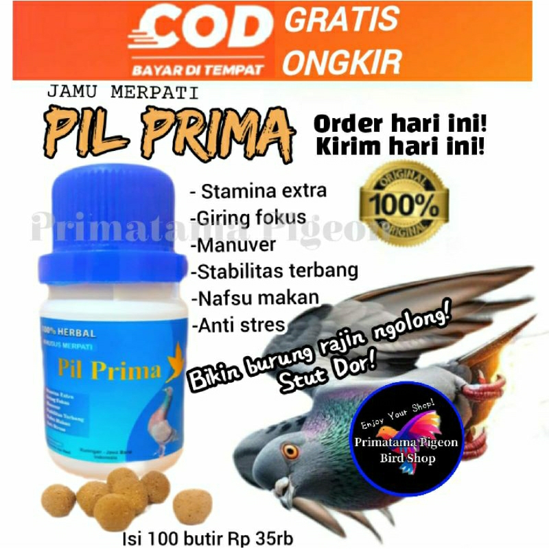 Jamu Merpati PIL PRIMA isi 100 butir Jamu Doping Merpati Merpati Kolong Bebas Meja balap Tomprang Ff