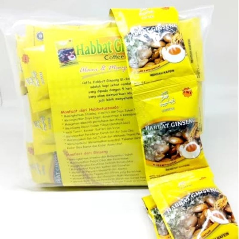 

PAKET Kopi 5 in 1 Habbat Gingseng Coffee El-iman ORIGINAL (10 Sachet)