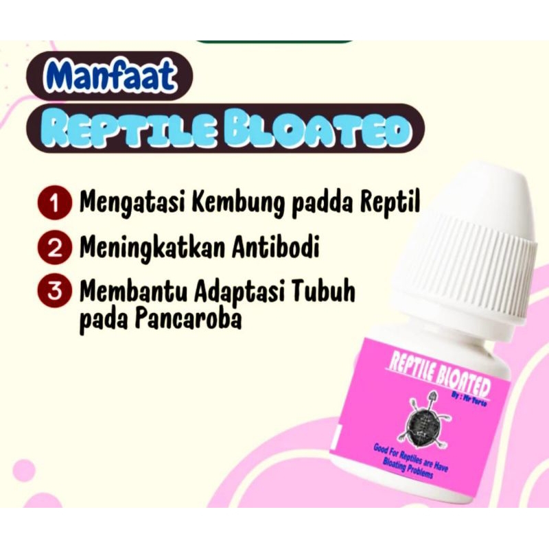Reptil Bloated 10 ml/Obat kembung reptil/obat kembung kura kura/obat kembung iguana/obat kembung rep