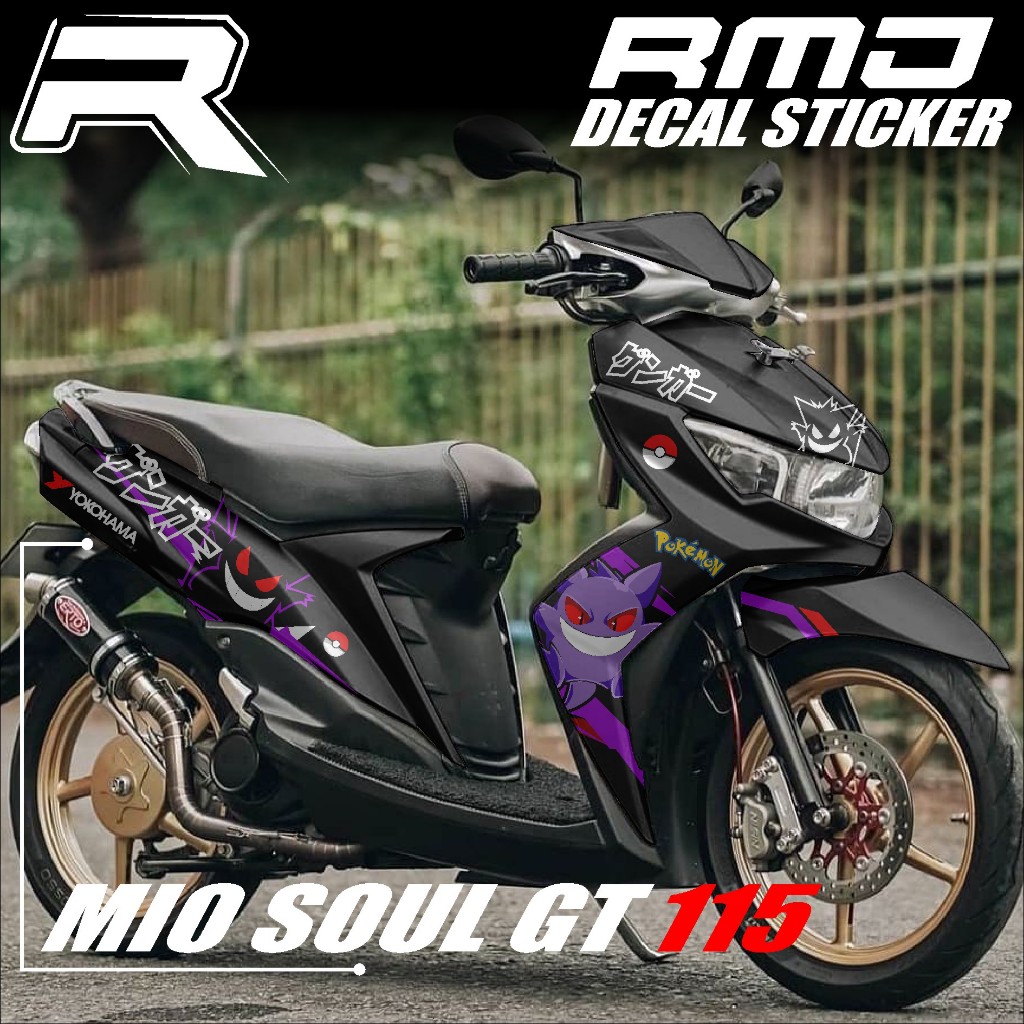 Decal Sticker Motor MIO SOUL GT 115 Full Body 2012 2013 2014 2015 - Stiker Mio Soul Desain POKEMON