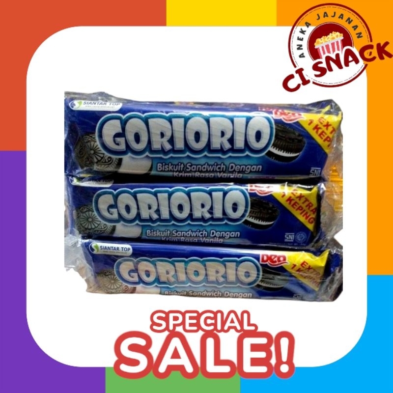 

Goriorio Biskuit sandwich dengan Krim Rasa Vanila