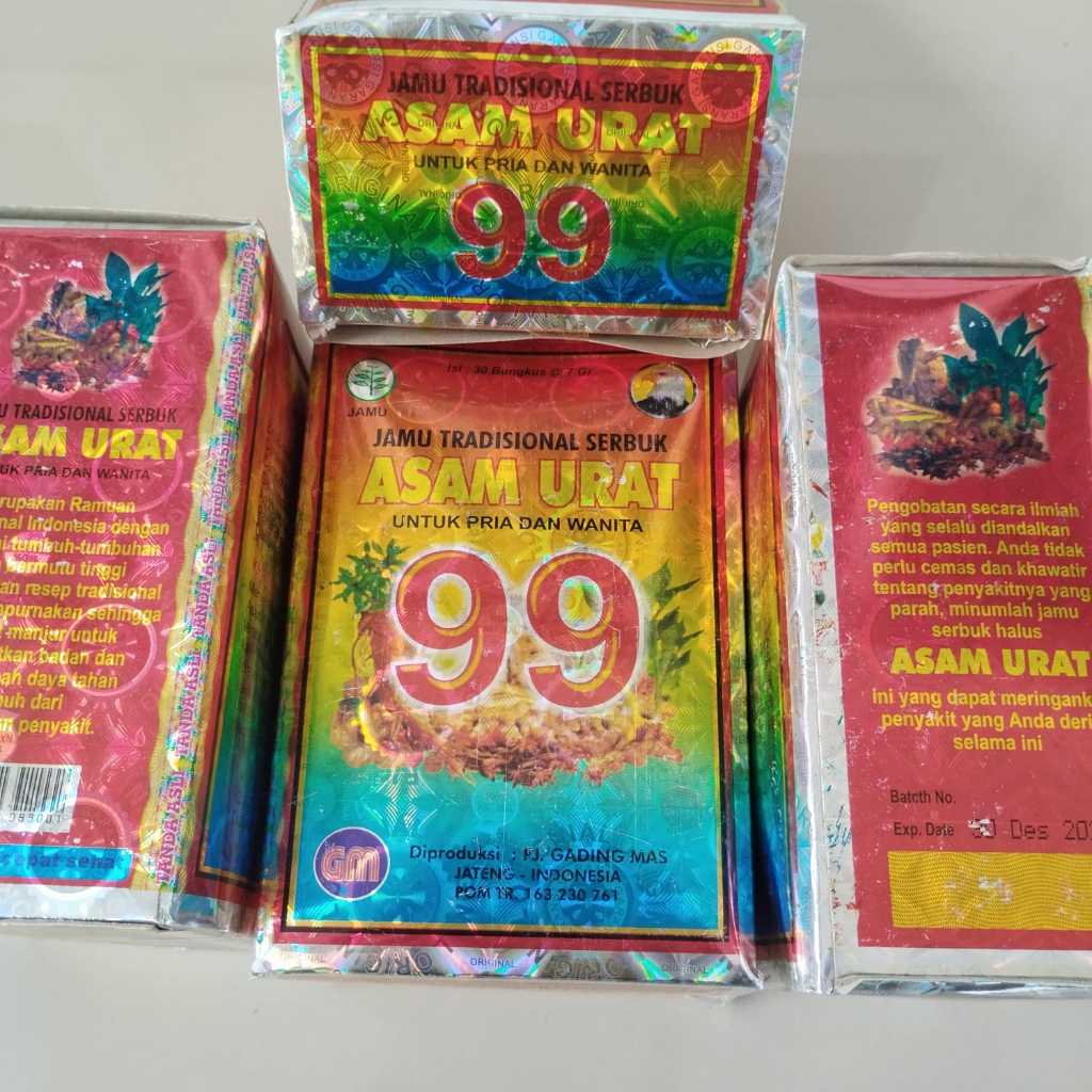 Jamu Tradisional Serbuk Asam Urat 99, Mengobati Asam Urat, Pegal Linu, Rematik, encok