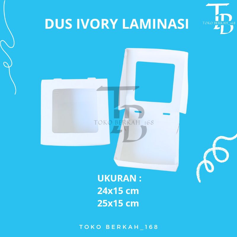 (5 PCS) DUS IVORY LAMINASI TINGGI 15CM, UKURAN 24, 25 CM / BOX HAMPERS / KOTAK KUE / DUS KUE