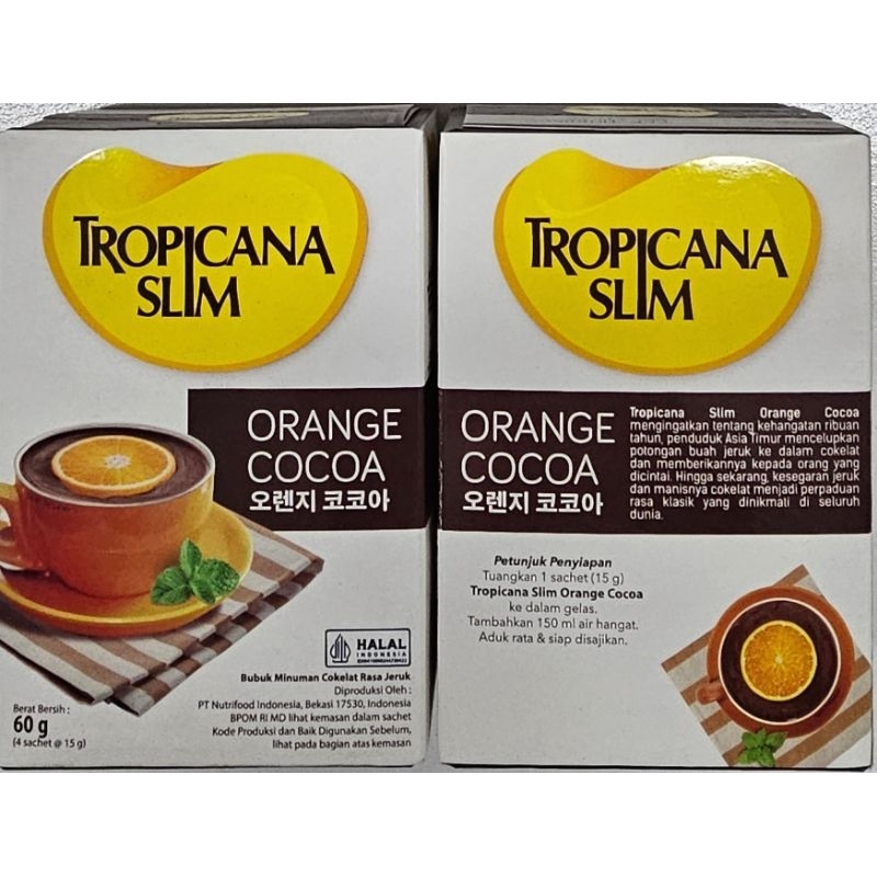 

Tropicana Slim SFD Orange Cocoa 60g Box (isi 4pcs×15g)