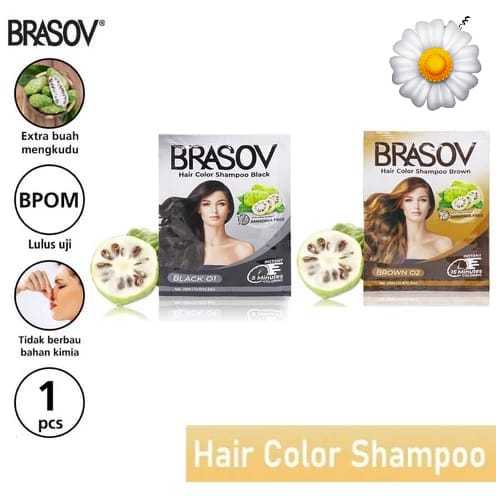 (COD) SEMIR SHAMPO BRASOV | PEWARNA RAMBUT ALAMI | HITAM | COKLAT