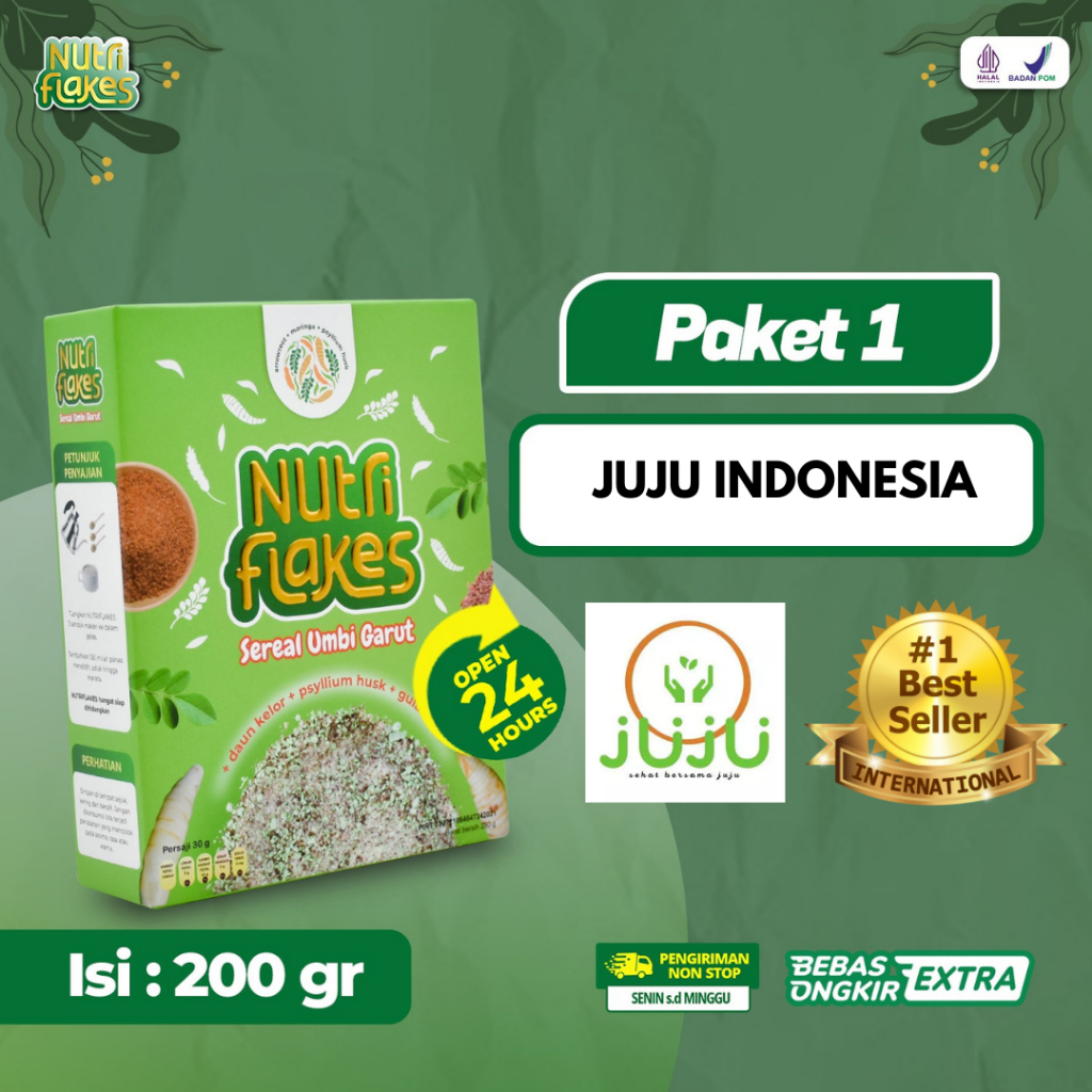 

Nutriflakes Minuman Sereal Serbuk Umbi Garut Atasi Permasalahan Gerd 280g