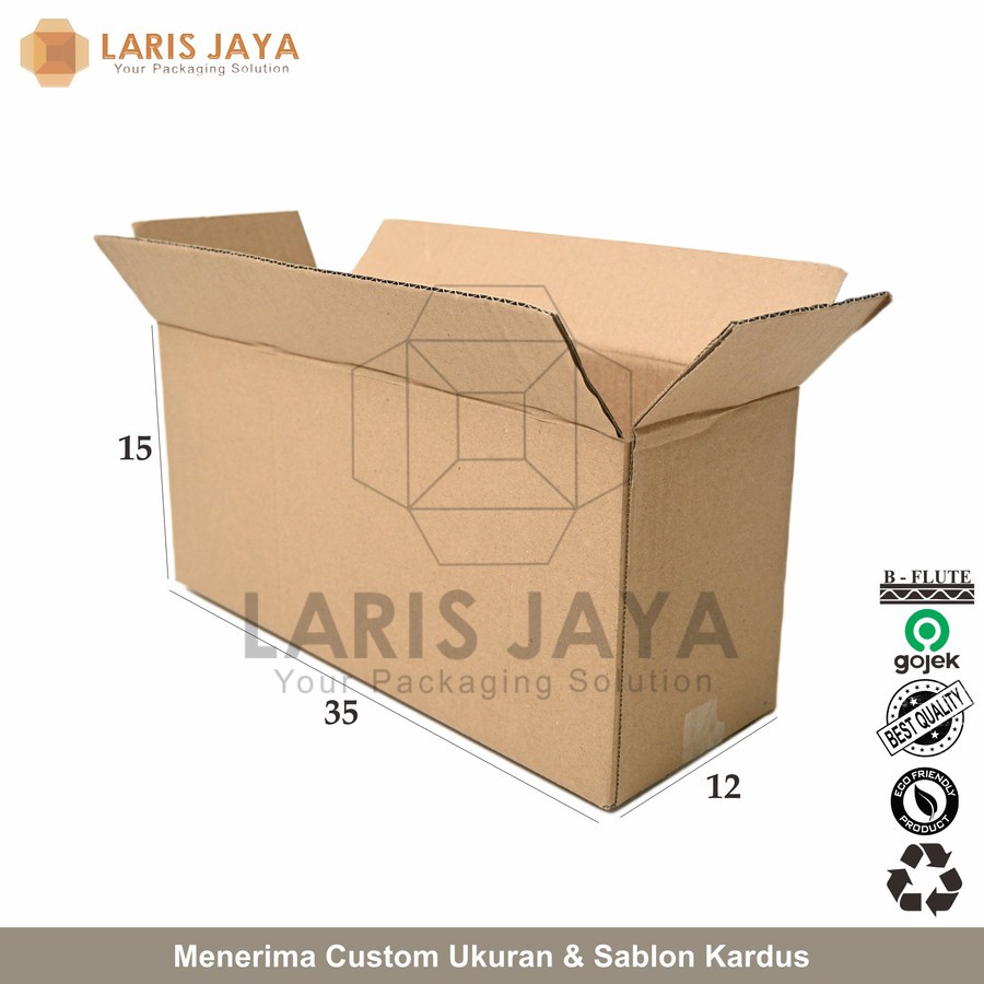 

Kardus Packing Standar Box 33 x 12 x 15 cm Corrugated Karton Dus Sedang Polos Packaging Serbaguna 33x12x15 cm