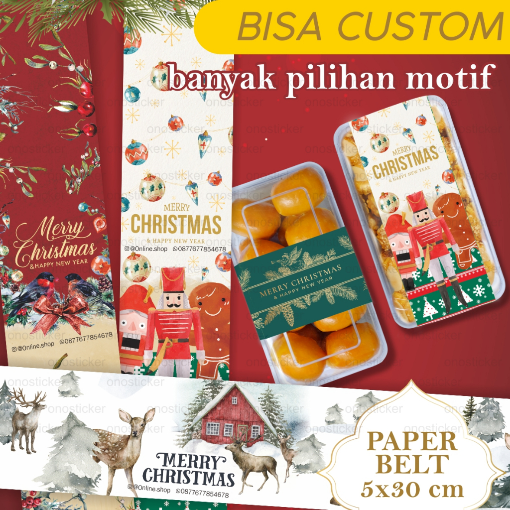 

Paper Belt Natal | Parcel Natal | Toples Kue Kering Christmas 5x30cm