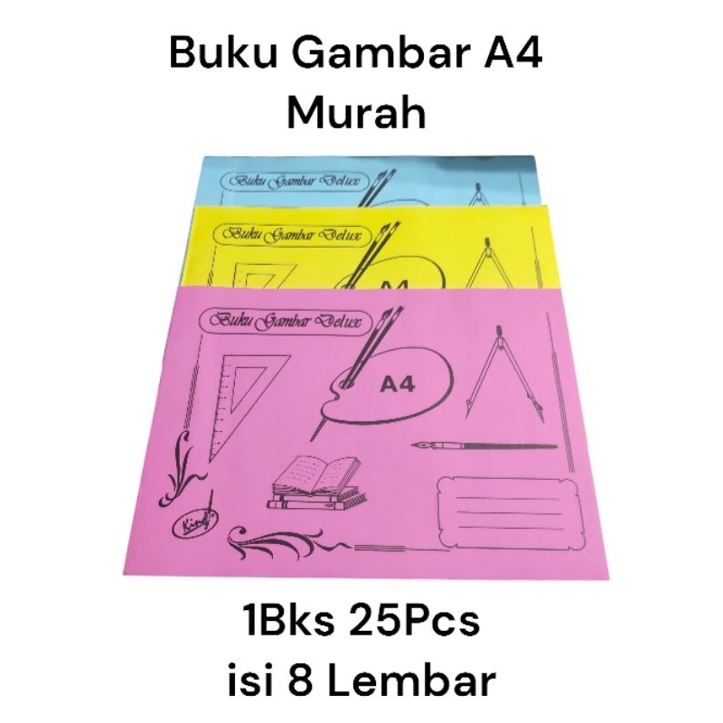 

25pcs Buku Gambar A4 Murah KIND isi 8 Lembar