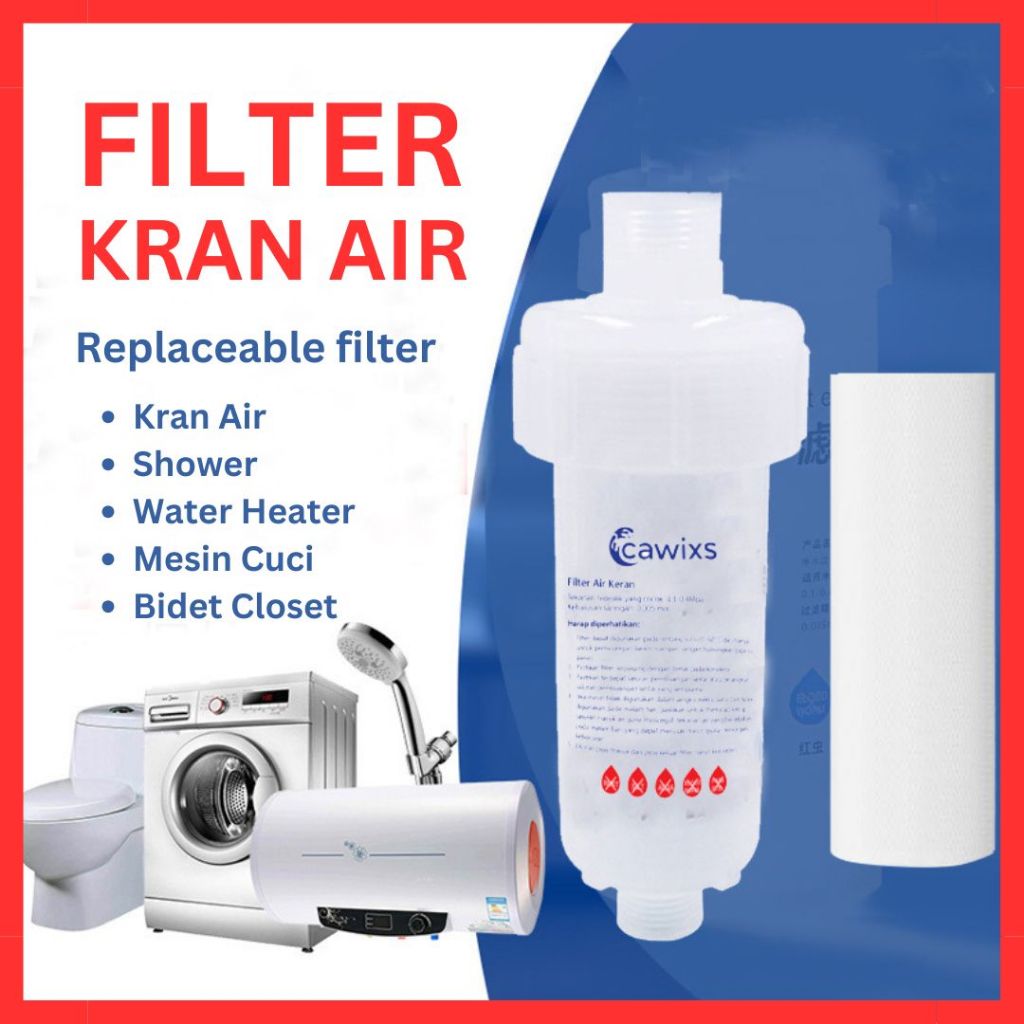 Cawixs Filter Air Keran Filter Air Kran Saringan air Kran Mesin Cuci Pemanas Air Shower Bidet