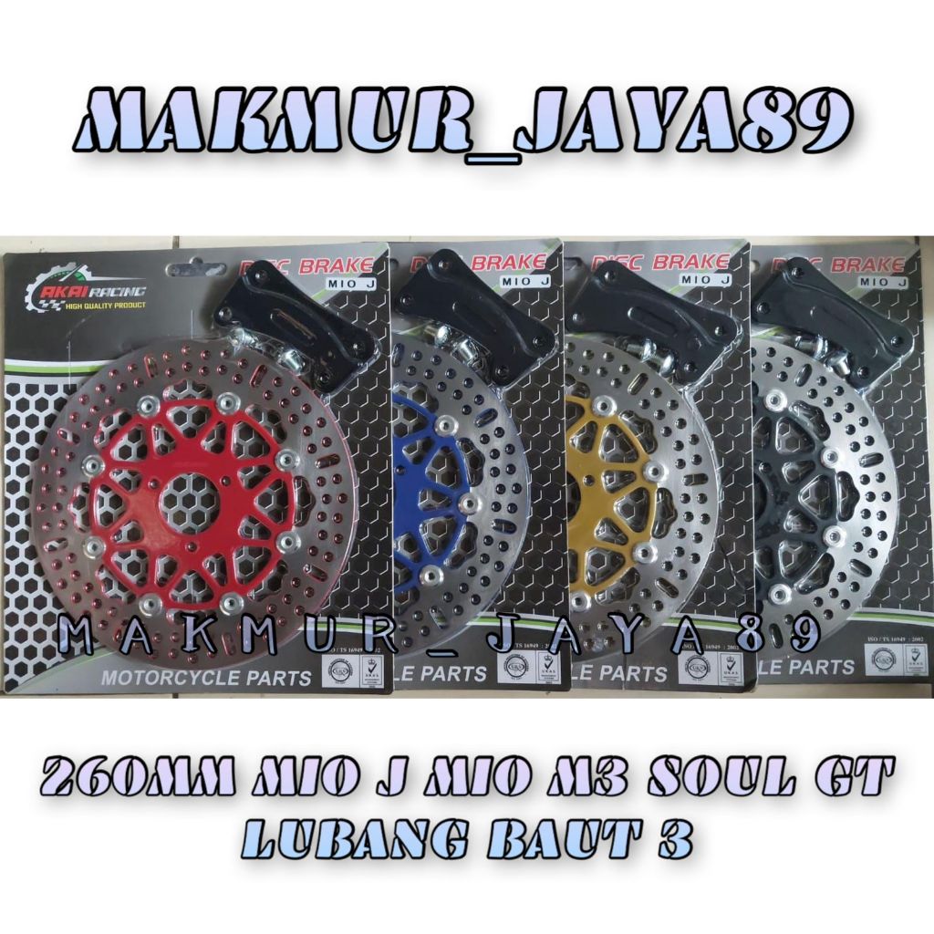 DISC PIRINGAN CAKRAM DEPAN LEBAR 260MM PLUS BREKET MIO J MIO GT MIO Z MIO S M3 FINO 115 XRIDE 115 SO