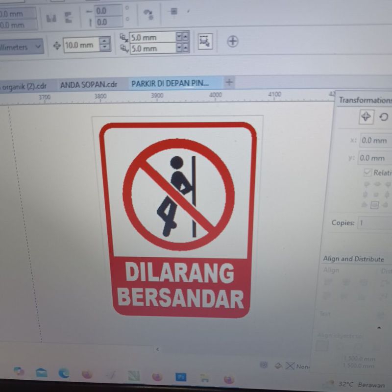 

Stiker dilarang bersandar