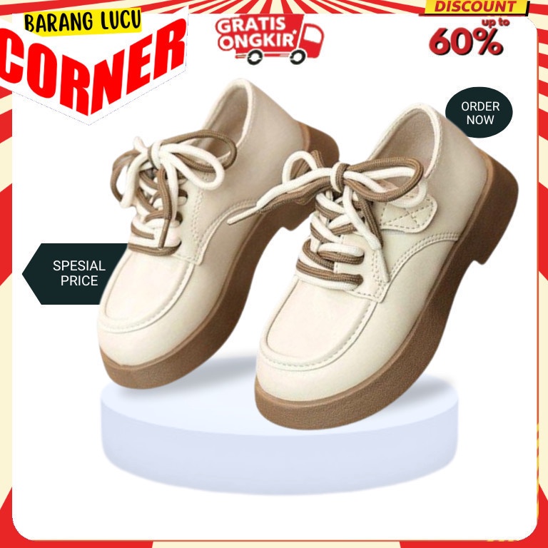 KODE N24J Sepatu Boot Pantofel Anak Perempuan Laki Laki Tali Two Tone Slip On Umur TK SD SMP F2232