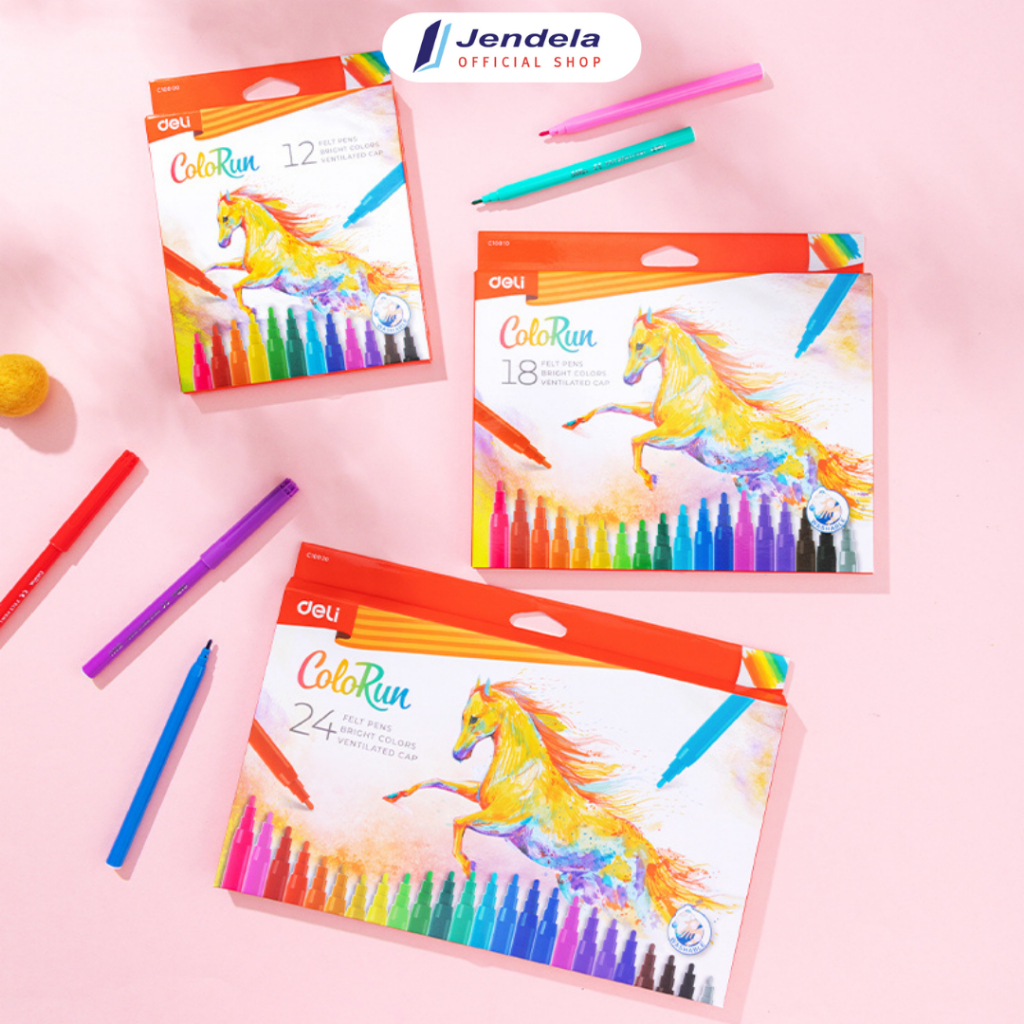 

Spidol Deli 12/18/24 Warna Tidak beracun Warna Cerah Untuk Sekolah ATK EC10000