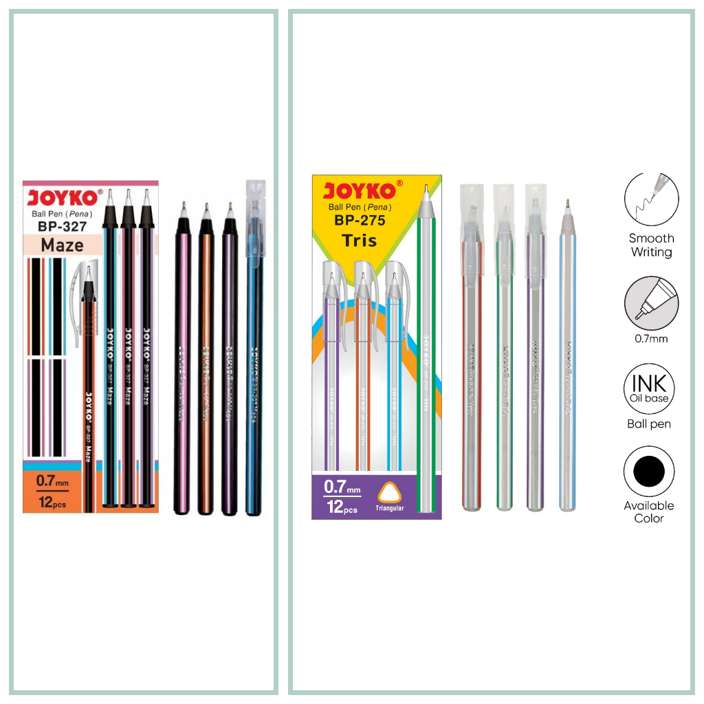 

Pulpen Hitam Joyko Maze BP-372 Tris BP-275 / Pena / Pen / Ball Pen / Bolpoin / Alat Tulis