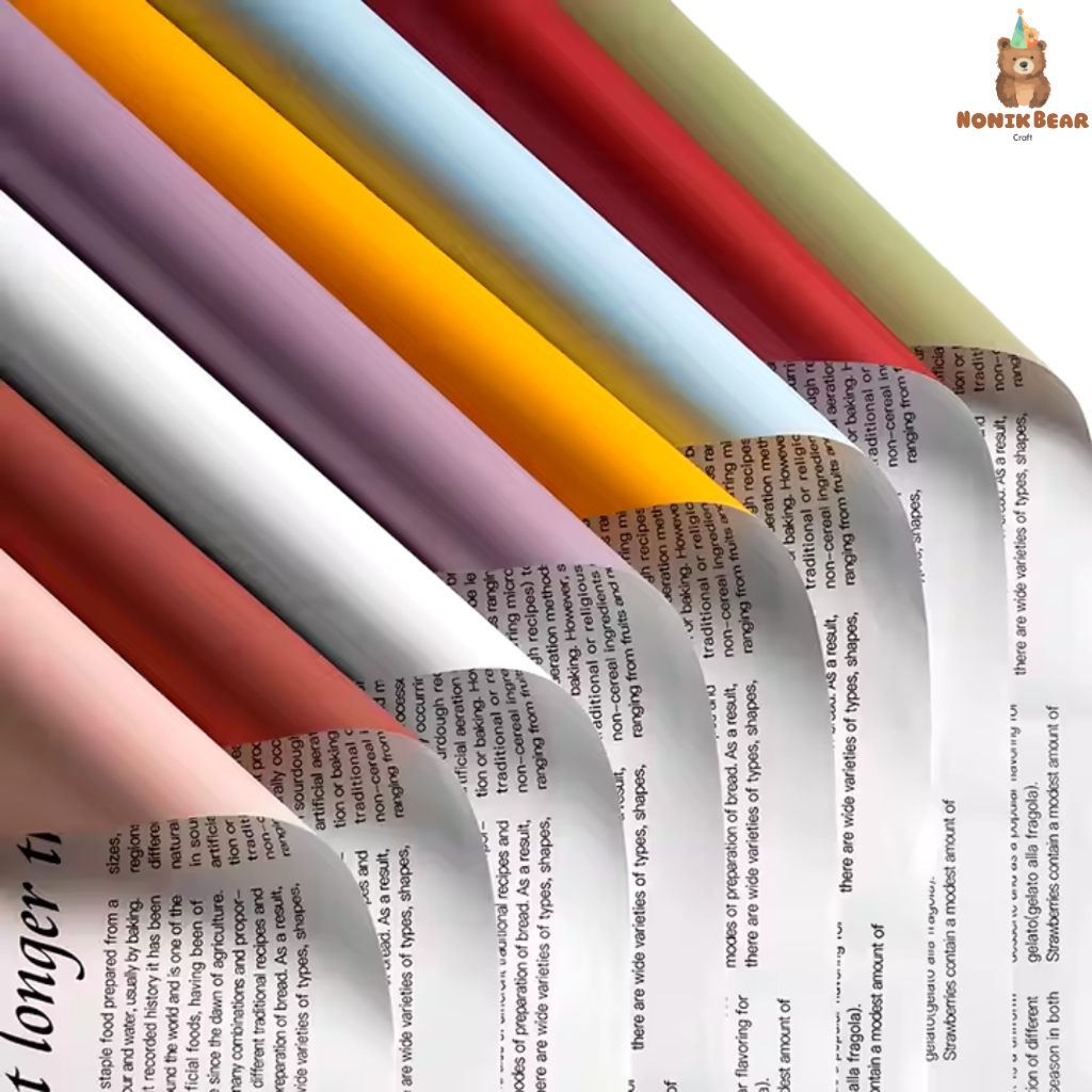 

NONIKBEAR CRAFT Wrapping Paper Kertas Kado (5 LEMBAR) 2 WARNA BICOLOR KORAN PUTIH TERMURAH