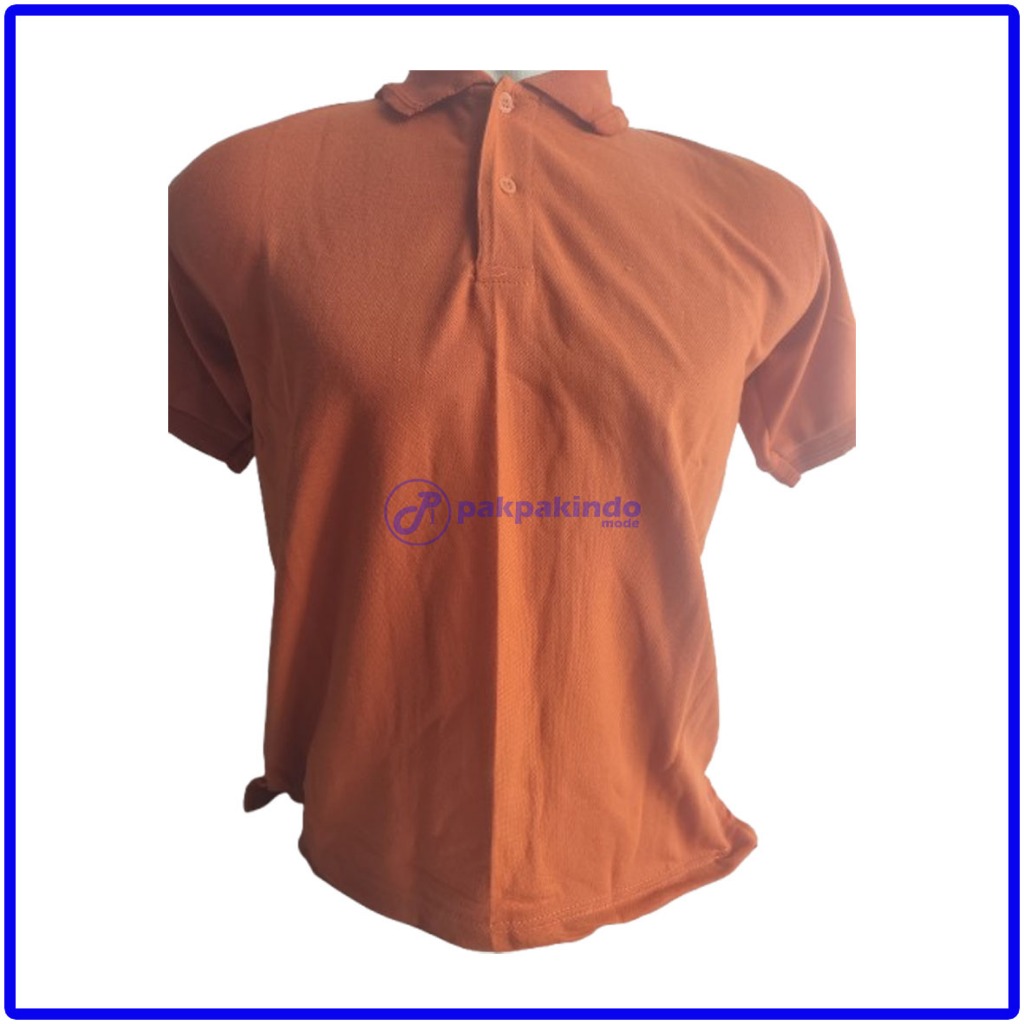 BAJU KAOS POLO KERAH POLOS MERAH BATA LENGAN PENDEK PRIA WANITA TERLARIS