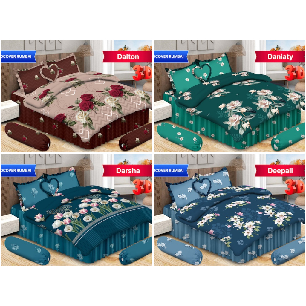 Bedcover Bonita King Size 180 x 200 ( 6 kaki ) Motif Bunga 2