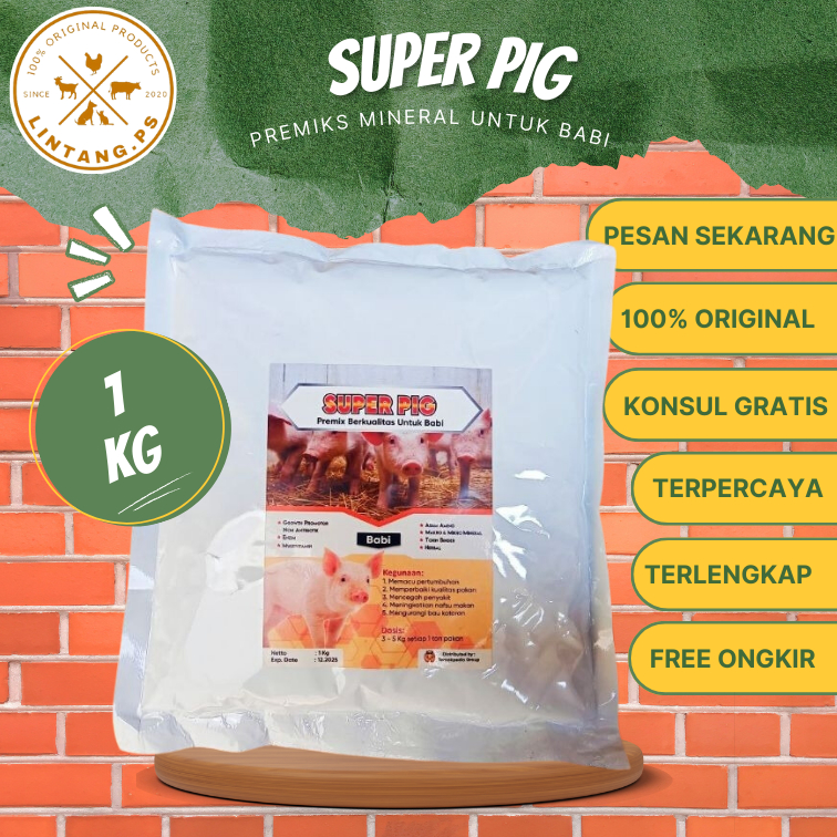 Super Pig 1 Kg - Premix Babi Berkualitas - Suplemen Babi Berkualitas - Suplemen Premix Babi