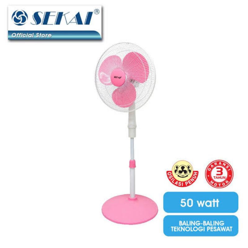 SEKAI Kipas Angin Berdiri 16 inch SFN-1609 Pink