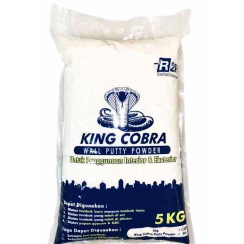 Dempul Tembok Plamur Acian Cat Dasar King Cobra Instant 5 KG