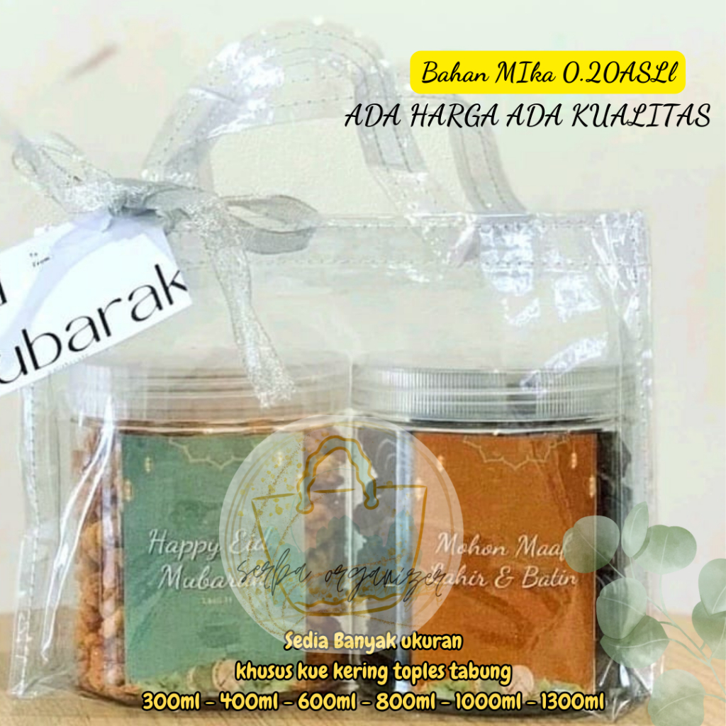 

Tas hampers toples 600ml isi 2, Tas toples isi 2 800ml , Tas Mika isi toples 400ml , Tas kue Bolu