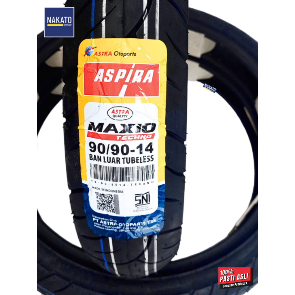 Aspira Maxio Techno Ban Tubeless Belakang 90/90-14 motor matic Beat Vario Mio