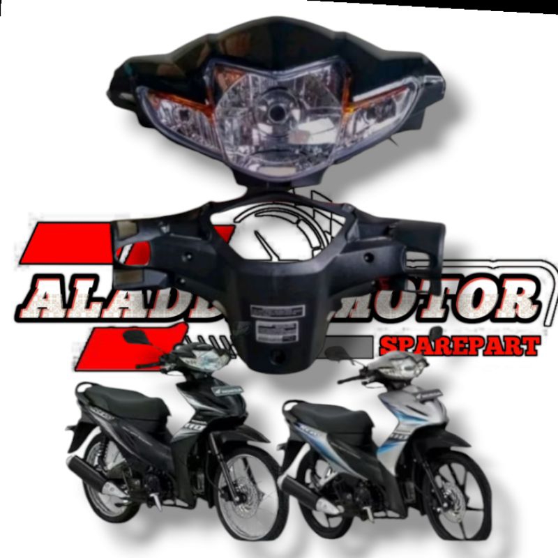 Batok kepala depan belakang set Reflektor visor Revo absolut 110 Revo fit karbu 2009-2010-2011-2012