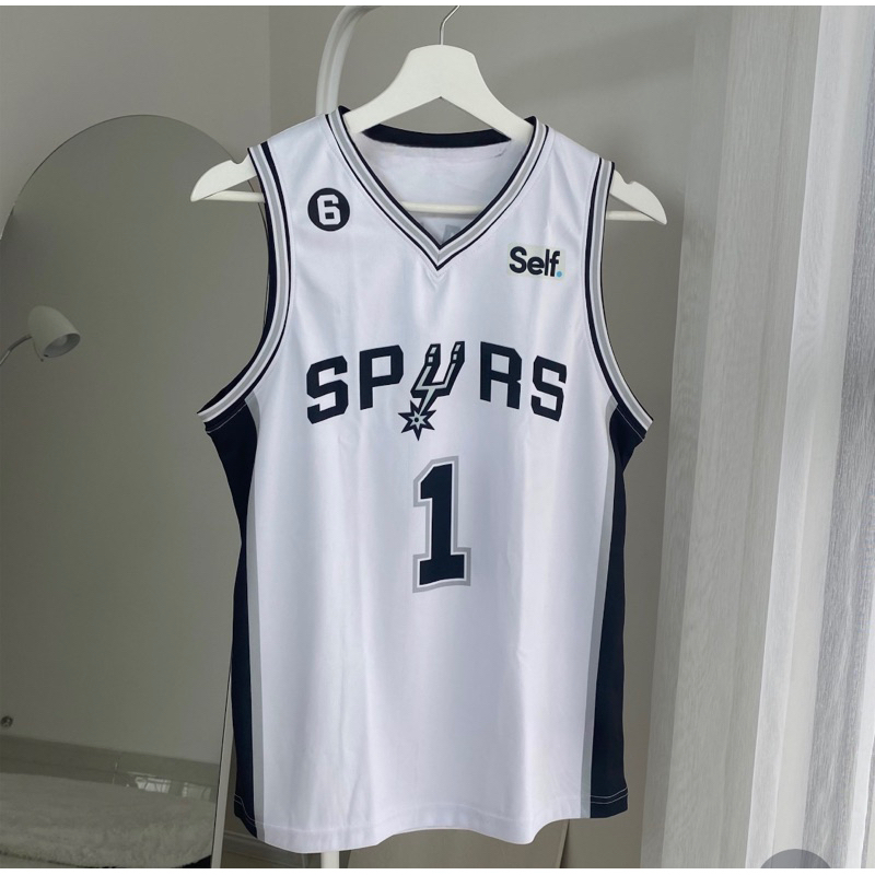 [ORIGINAL] Jersey Victor Wembanyama San Antonio Spurs #1 PUTIH WHITE HITAM BLACK - Swingman Dryfit K
