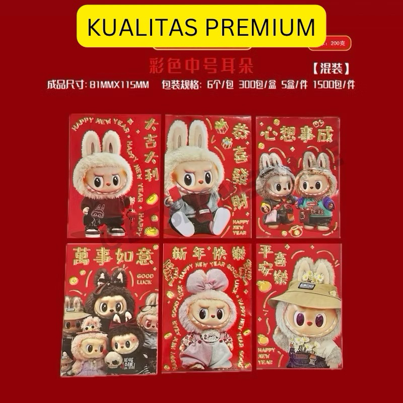 

PREMIUM 6pcs Angpao Labubu 2025 / Amplop Pendek Labubu / Angpao Premium Chinese New Year Snack / Hongpao Boneka Labubu Pop Mart Viral Tahun Baru Gong Xi Fa Chai / Angpao Lucu Tahun Ular Xin Nian Kuai Le Heng Ong Huat / Labu Labu Popmart Ampao 2025 red