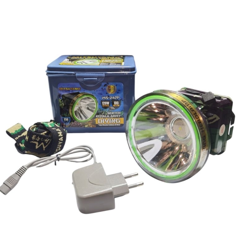 Senter Kepala Menyelam Mitsuyama 120W 247P Original 100 % l Senter Kepala Diving Mitsuyama 120W ring
