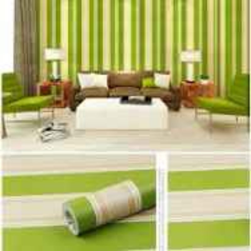 WALLPAPER DINDING MURAH, WALLPAPER DINDING MOTIF SALUR HIJAU