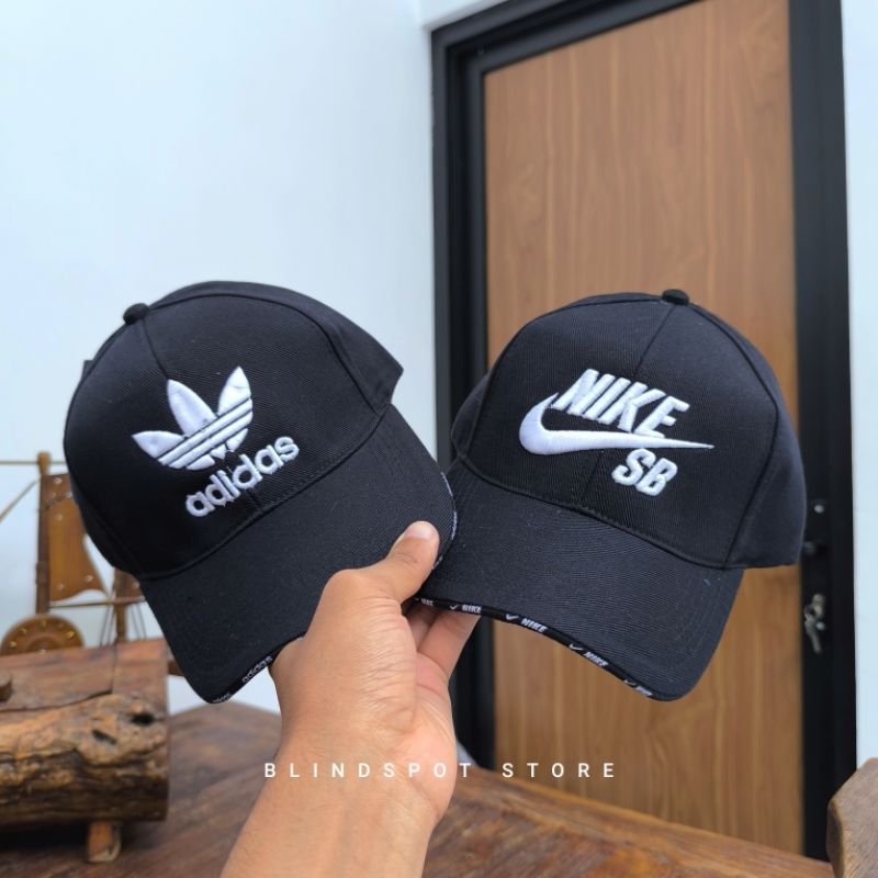 TOPI BASEBALL ADIDAS NIKE HITAM PRIA WANITA - TOPI BISBOL DISTRO PREMIUM- BASEBALL CAP NIKE SB