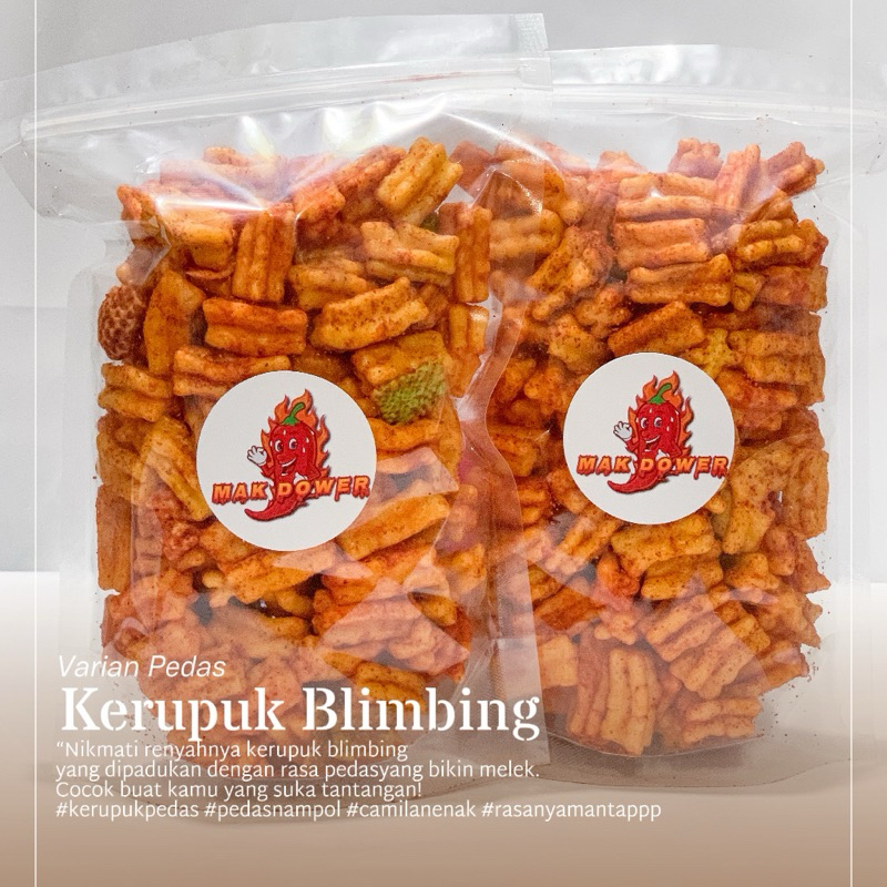 

krupuk blimbing pedas nampol mak dower - snack - makanan ringan - jajanan