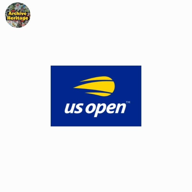 

sticker US Open flaming tennis ball championship logo stiker