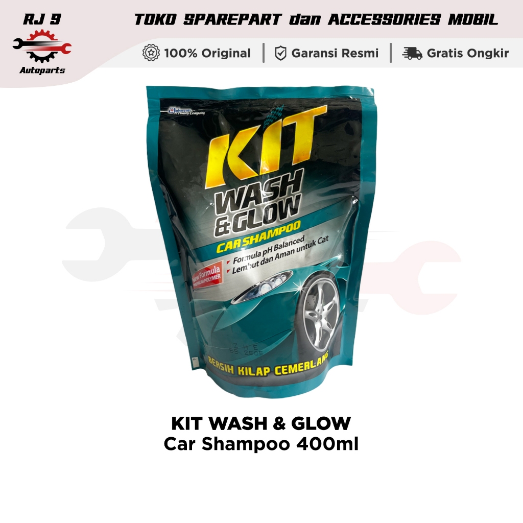 Kit Wash and Glow Shampoo Pouch 400/720ml Kit Shampoo Kendaraan Wash And Glow Kemasan Biru
